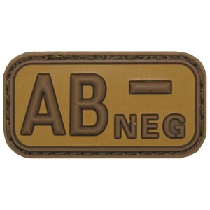 Product detail of Nášivka gumová 3D: Krevní skupina AB NEG [50x25] desert
