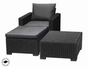 Product detail of Keter Zahradní nábytek Keter set stůl + křeslo + podnožka California grafitový KT-610226