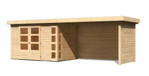 Product detail of Dřevěný domek KARIBU KERKO 4 + přístavek 280 cm včetně zadní a boční stěny (82946) natur LG2979