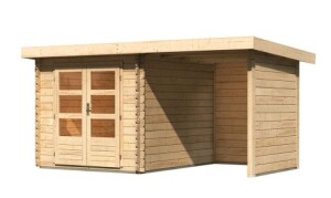 Product detail of Dřevěný domek KARIBU BASTRUP 4 + přístavek 200 cm včetně zadní a boční stěny (77937) natur LG3014