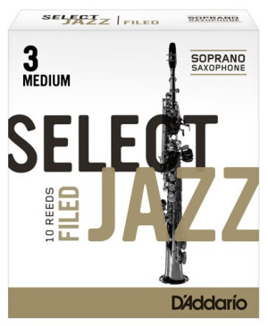 Product detail of Rico RSF10SSX3M Select Jazz - Soprano Saxophone Reeds - Filed - 3 Medium - 10 Box