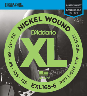 Product detail of D'Addario EXL165-6 Regular Light Top/Medium Bottom - .032 - .135