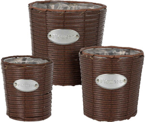 Product detail of PROGARDEN Květináč proutěný sada 3 ks FLOWERS GARDEN 24 / 20 / 18 cm hnědá KO-430001140