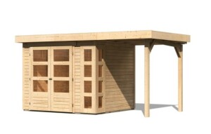 Product detail of Dřevěný domek KARIBU KERKO 3 + přístavek 150 cm (23507) natur LG2950