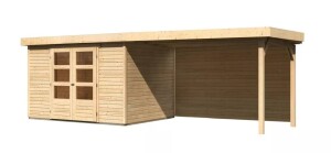 Product detail of Dřevěný domek KARIBU ASKOLA 5 + přístavek 280 cm včetně zadní stěny (9160) natur LG3280