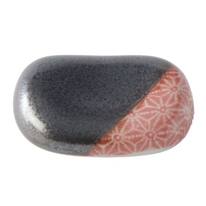 Product detail of Oblázek na odložení hůlek PEBBLE BLACK 4,5 cm, černá/oranžová, keramika, MIJ