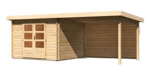 Product detail of Dřevěný domek KARIBU BASTRUP 5 + přístavek 300 cm včetně zadní stěny (9310) natur LG2920