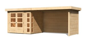 Product detail of Dřevěný domek KARIBU KERKO 3 + přístavek 280 cm včetně zadní a boční stěny (82938) natur LG2962