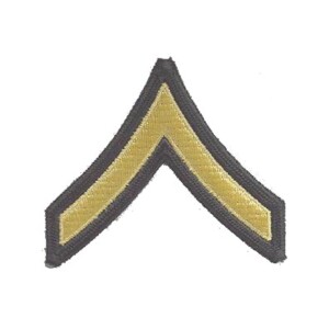 Product detail of Nášivka: Hodnost US ARMY rukávová Private černá | žlutá