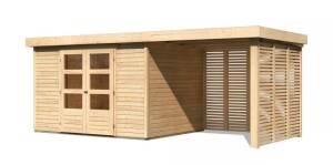 Product detail of Dřevěný domek KARIBU ASKOLA 5 + přístavek 240 cm včetně zadní a boční stěny (9158) natur LG3279