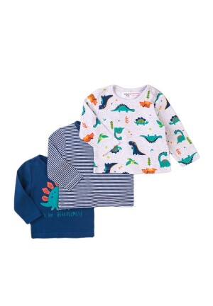 Product detail of Tričko kojenecké 3pack, Minoti, Jurassic 10, modrá - 56/62 | 0-3m