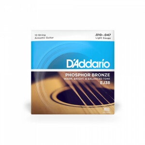 Product detail of D'Addario EJ38 Phosphor Bronze 12 Light - .010 - .047