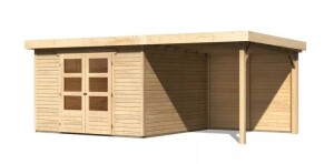 Product detail of Dřevěný domek KARIBU ASKOLA 6 + přístavek 240 cm včetně zadní stěny (23503) natur LG3285