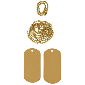 Product detail of ID známka US (Dog Tag) - plechy + řetízky zlatitá