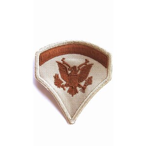 Product detail of Nášivka: Hodnost US ARMY rukávová Specialist Fifth Class béžová | hnědá