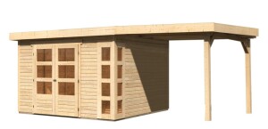 Product detail of Dřevěný domek KARIBU KERKO 6 + přístavek 240 cm včetně zadní stěny (38733) natur LG2999