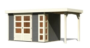 Product detail of Dřevěný domek KARIBU KERKO 4 + přístavek 150 cm (23517) šedý LG2967