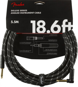Product detail of Fender Deluxe Series 18,6 Instrument Cable Angled Black Tweed