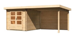 Product detail of Dřevěný domek KARIBU BASTRUP 4 + přístavek 300 cm včetně zadní stěny (9305) natur LG2865