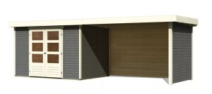 Product detail of Dřevěný domek KARIBU ASKOLA 4 + přístavek 280 cm včetně zadní a boční stěny (92074) šedý LG3272