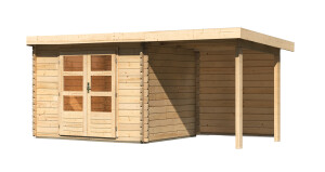 Product detail of Dřevěný domek KARIBU BASTRUP 3 + přístavek 200 cm včetně zadní stěny (9302) natur LG2840