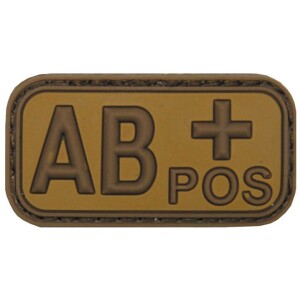 Product detail of Nášivka gumová 3D: Krevní skupina AB POS [50x25] desert