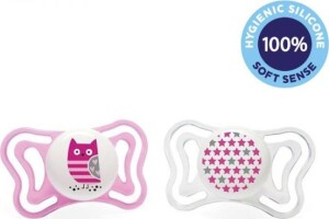 Product detail of CHICCO Šidítko Physio Light silikonové děvče - sova/hvězdy 2 ks, 6-16 m+