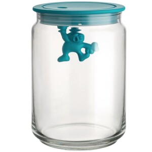 Product detail of Dóza na potraviny GIANNI 900 ml, modré víčko, sklo, Alessi