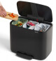 Pedálový odpadkový koš BO 3 x 11 l, černá, Brabantia - thumb (4)
