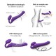 Strap-on-me 3 Motors Vibrating Silicone Bendable Strap-On Purple M - thumb (2)