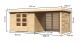 Dřevěný domek KARIBU ASKOLA 4 + přístavek 280 cm včetně zadní a boční stěny (9182) natur LG3274 - thumb (1)