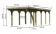 Carport KARIBU CLASSIC 3B 61971 ocelové střešní plechy LG3358 - thumb (2)