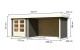 Dřevěný domek KARIBU ASKOLA 2 + přístavek 280 cm včetně zadní a boční stěny (82922) šedý LG3223 - thumb (1)