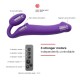 Strap-on-me 3 Motors Vibrating Silicone Bendable Strap-On Purple M - thumb (1)