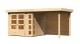 Dřevěný domek KARIBU KERKO 3 + přístavek 240 cm včetně zadní stěny (9185) natur LG2954 - thumb (0)