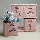 HOMESTYLING Zásuvková skříňka dětská 4 úložné boxy růžová KO-C80653200 - thumb (1)
