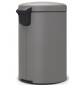 Pedálový odpadkový koš NEWICON 20 l, minerální šedá, Brabantia - thumb (2)