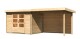 Dřevěný domek KARIBU BASTRUP 3 + přístavek 300 cm včetně zadní stěny (9303) natur LG3009 - thumb (0)