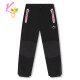 Dívčí softshellové kalhoty, zateplené - KUGO H5517, černá/růžové zipy Barva: Černá, Velikost: 164 - thumb (0)