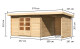 Dřevěný domek KARIBU BASTRUP 7 + přístavek 200 cm včetně zadní a boční stěny (78674) natur LG3023 - thumb (1)
