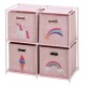 HOMESTYLING Zásuvková skříňka dětská 4 úložné boxy růžová KO-C80653200 - thumb (0)