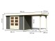 Dřevěný domek KARIBU ASKOLA 4 + přístavek 240 cm (92070) šedý LG1719 - thumb (1)