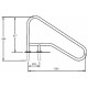VágnerPool žebříkové madlo 1360mm s pouzdrem a rozetou AISI 316 - thumb (1)