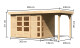 Dřevěný domek KARIBU KERKO 4 + přístavek 150 cm (23516) natur LG2966 - thumb (1)