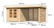 Dřevěný domek KARIBU ASKOLA 3,5 + přístavek 280 cm včetně zadní a boční stěny (9152) natur LG3254 - thumb (1)