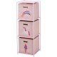 HOMESTYLING Skříňka se 3 boxy dětská růžová KO-C80653190 - thumb (0)