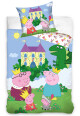 TipTrade Bavlněné povlečení 140x200 + 70x90 cm - Prasátko Pepina Královská Rodinka - thumb (0)