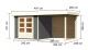 Dřevěný domek KARIBU ASKOLA 3,5 + přístavek 240 cm včetně zadní stěny (9145) šedý LG3244 - thumb (1)
