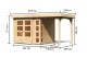 Dřevěný domek KARIBU KERKO 3 + přístavek 150 cm (23507) natur LG2950 - thumb (1)