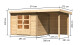 Dřevěný domek KARIBU BASTRUP 3 + přístavek 200 cm včetně zadní stěny (9302) natur LG2840 - thumb (1)